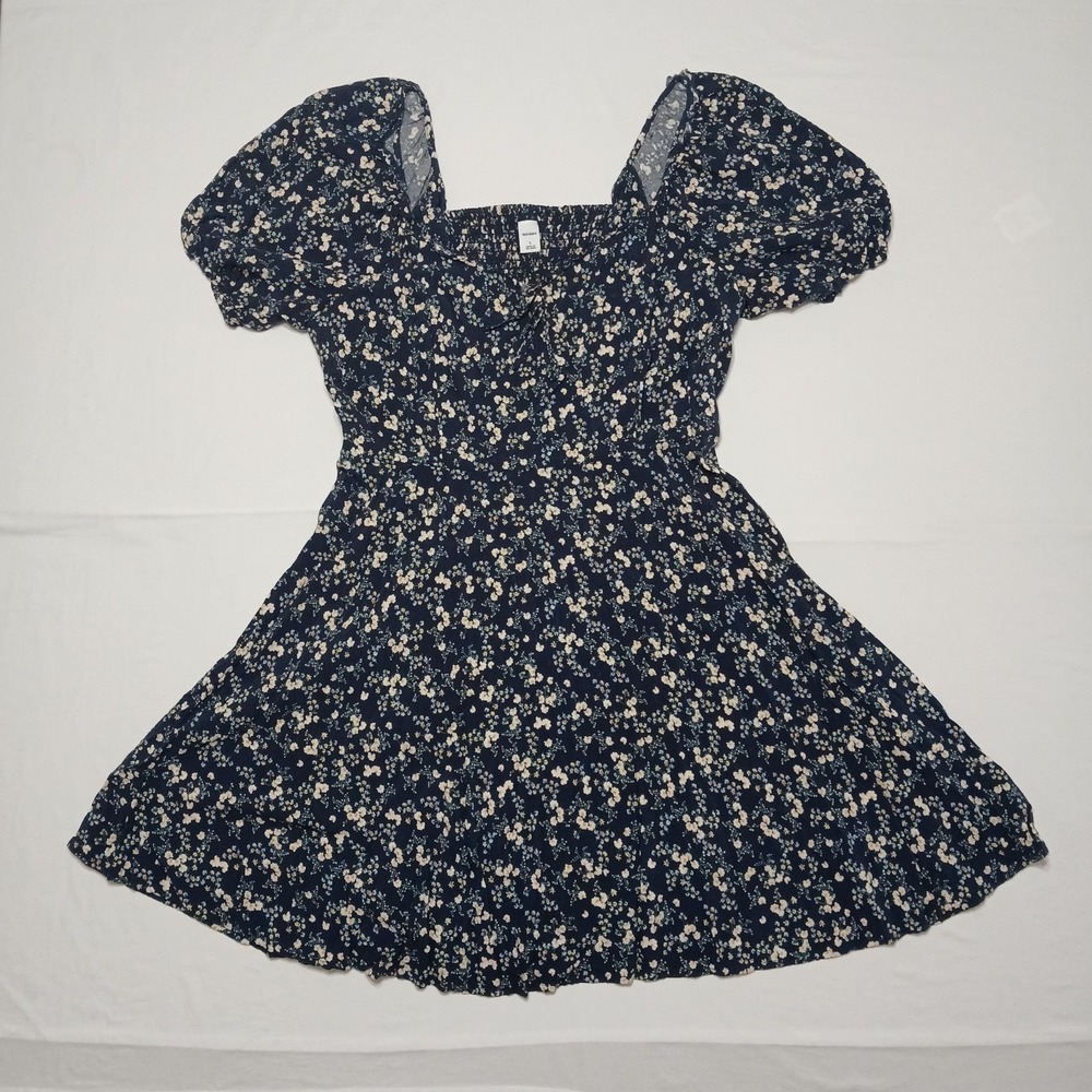 Old Navy Women's‎ Fit & Flare Sweetheart Sundress S/S Navy Floral Size L